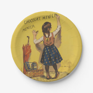 Assiettes En Carton Affiche vintage Chocolat Menier française Art Boui