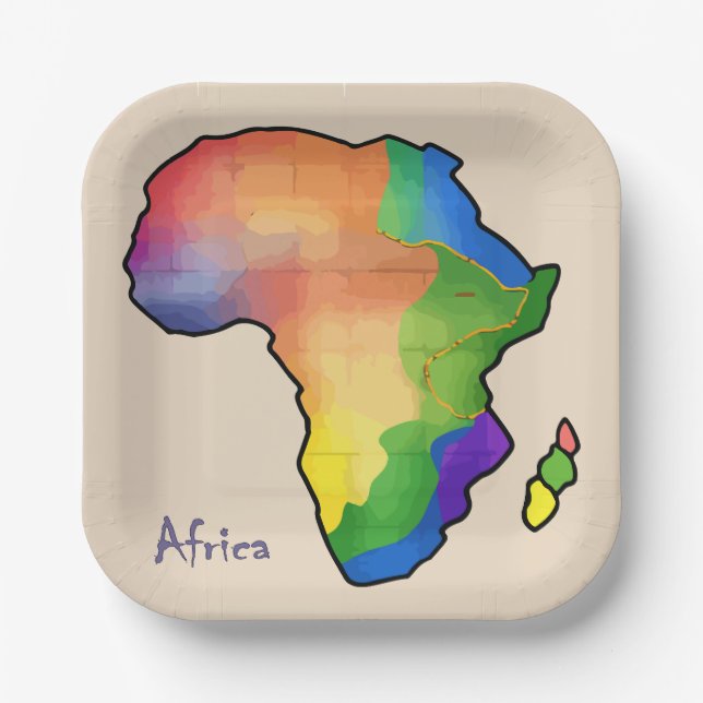 Assiettes En Carton Africa map (Recto)