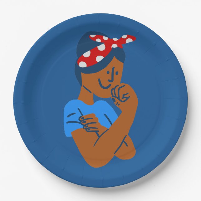 Assiettes En Carton african black rosie the riveter rockabilly retro  (Devant)