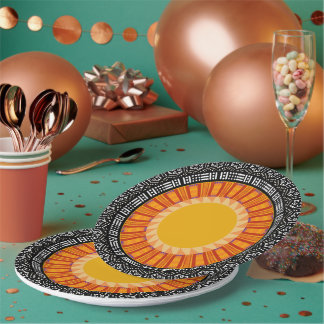 Assiettes En Carton African Sun Decorative Paper Plates