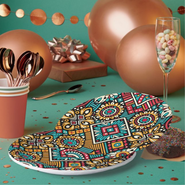 Assiettes En Carton Africana Vibrance Essence (Multi)
