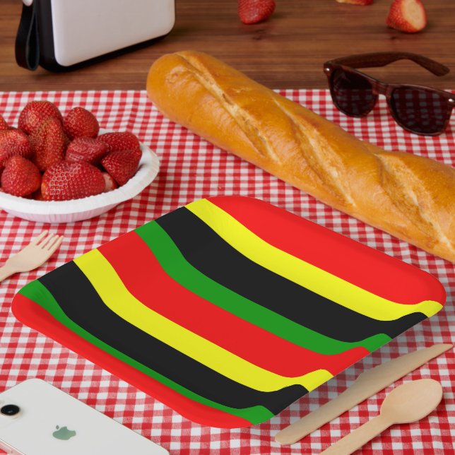 Assiettes En Carton Afrocentré (Pique-nique)