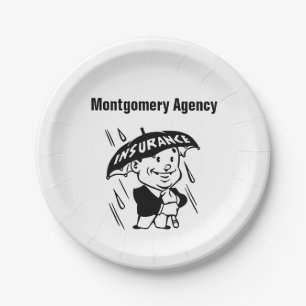 Assiettes En Carton Agent ou organisme d'assurance Personnaliser