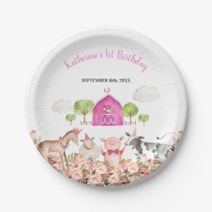 Assiettes En Carton Agritourisme Animaux Barnyard Baby shower d'annive