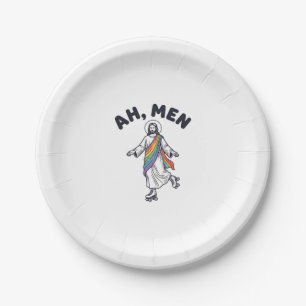 Assiettes En Carton Ah Men Roller Skating Foi Vector Design_1