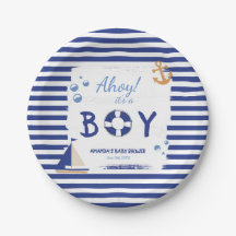 Ahoy C'est un garçon ! Baby shower bleu marin