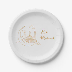 Assiettes En Carton Aïd moderne Moubarak Joyeux Aïd