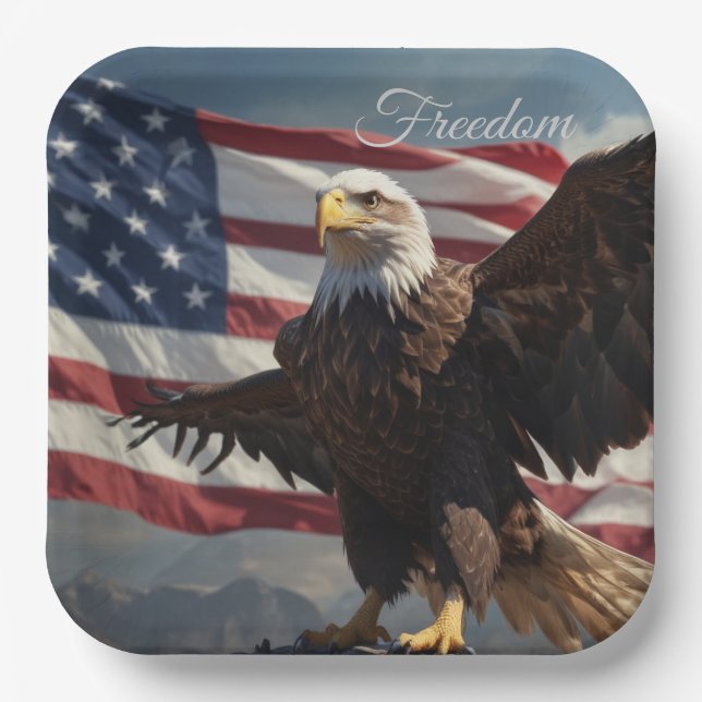 Assiettes En Carton Aigle de la liberté (Recto)