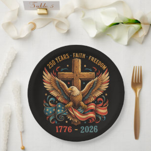 Assiettes En Carton Aigle patriotique de 250 ans de foi et de liberté