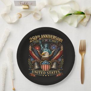 Assiettes En Carton Aigle patriotique du 250e anniversaire des États-U