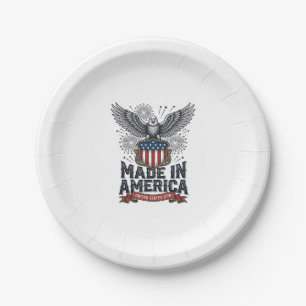 Assiettes En Carton Aigle Patriotique Fabriqué en Amérique Vintage