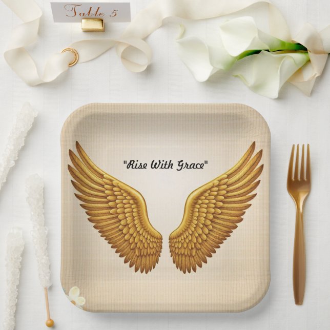 Assiettes En Carton Ailes d'opulence (Mariage)