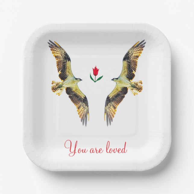 Assiettes En Carton Aimer les oiseaux. Ospreys (Recto)