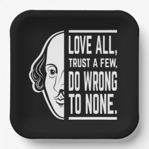 Assiettes En Carton Aimer Tous Faire Confiance À Quelques Shakespeare 