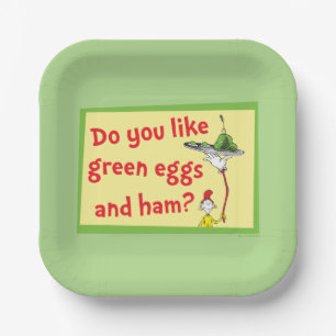 Assiettes En Carton Aimez-vous les œufs verts et le jambon ?