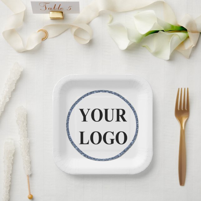 Assiettes En Carton AJOUTER DES PLAQUES DE Fête des mariées LOGO Vert  (Mariage)