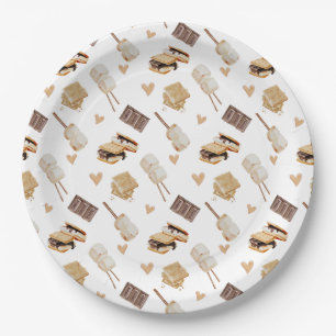 Assiettes En Carton Ajouter S’More Love à notre Baby shower familial