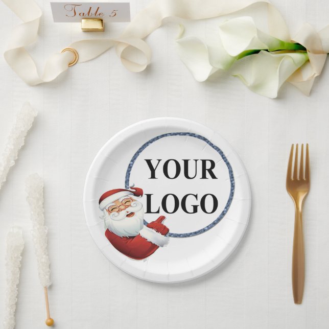 Assiettes En Carton Ajouter votre logo Noël (Mariage)