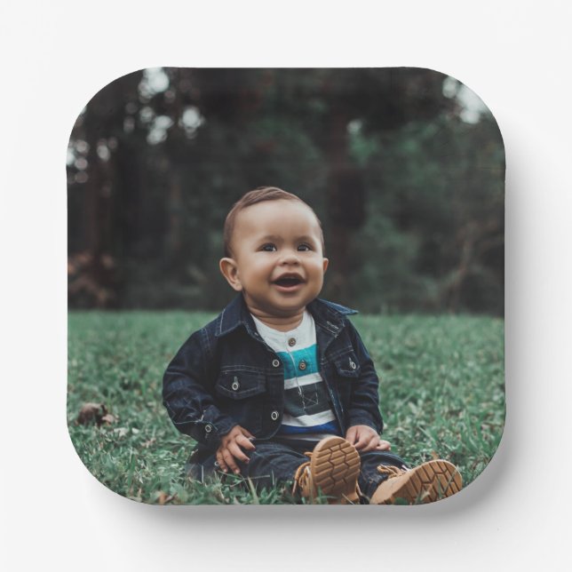 Assiettes En Carton Ajouter votre propre photo personnalisée (Recto)