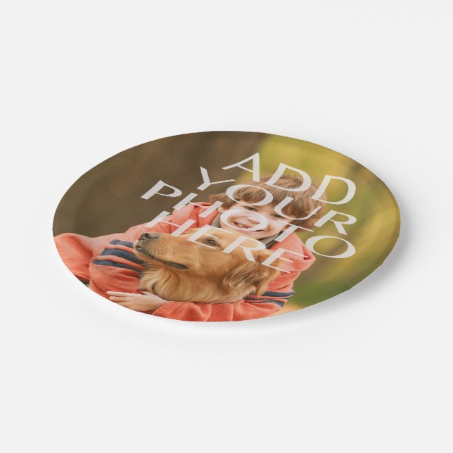 Assiettes En Carton Ajoutez votre propre coutume de photo (Angle)