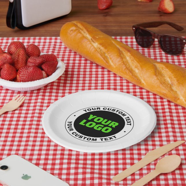 Assiettes En Carton Ajoutez votre propre logo d'entreprise ou votre co (Pique-nique)