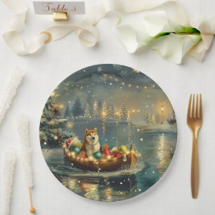 Assiettes En Carton Akita Christmas Festive Voyage
