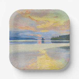 Assiettes En Carton Akseli Gallen-Kallela - Coucher de soleil sur le l