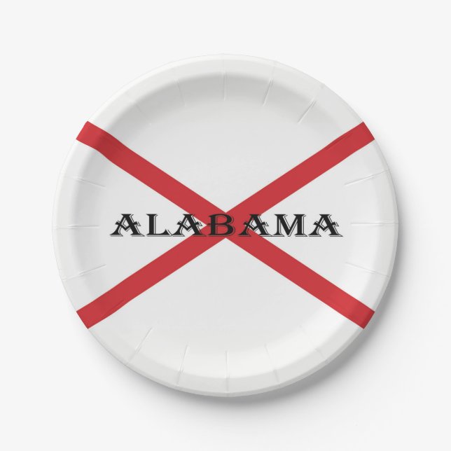 Assiettes En Carton Alabama et Drapeau (Devant)