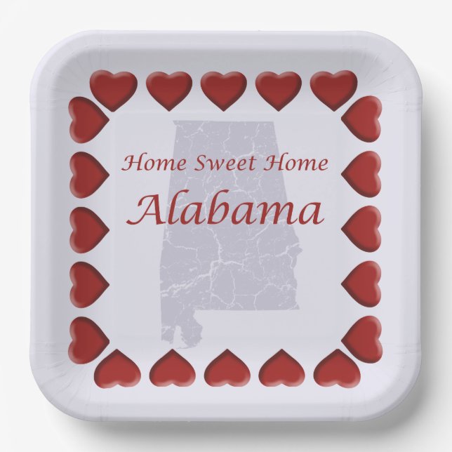 Assiettes En Carton Alabama Home Sweet Home 9" (Recto)