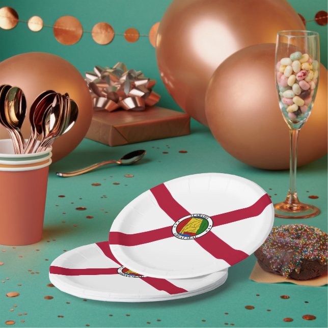 Assiettes En Carton Alabamian Flag & Seal, Flag of Alabama (Multi)