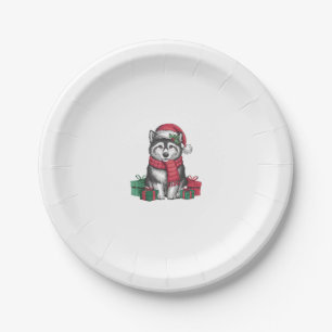 Assiettes En Carton Alaskan Klee Kai Dog Noël Fêtes de Noël San