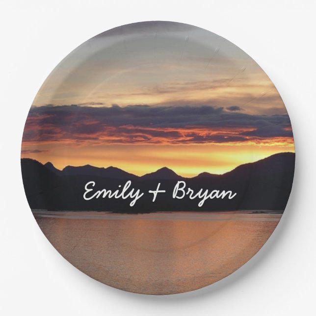 Assiettes En Carton Alaskan Sunset I Belle photographie Alaska (Devant)