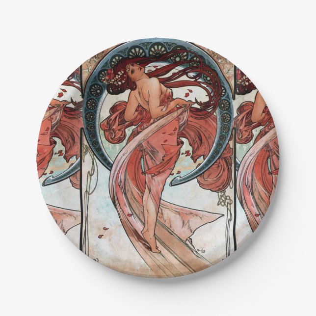 Assiettes En Carton Alfons Mucha 1898 Danse (Devant)
