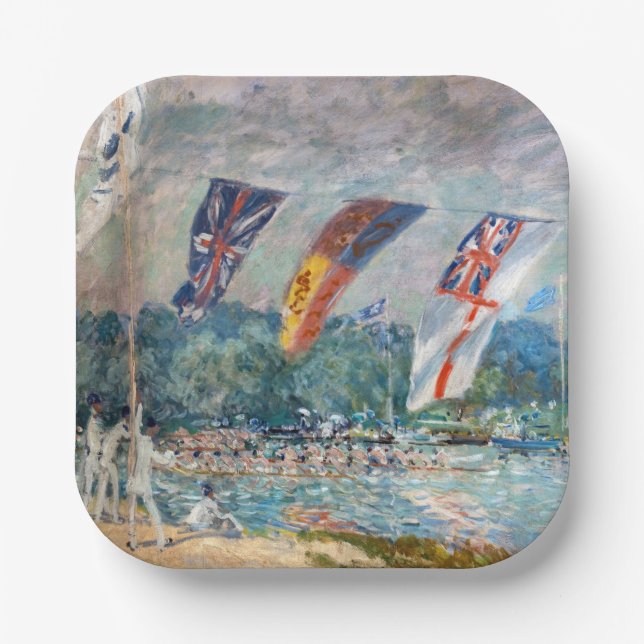Assiettes En Carton Alfred Sisley - Regatta à Molesey (Recto)