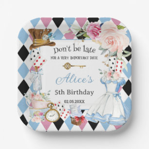 Assiettes En Carton Alice au pays des merveilles Anniversaire Tea Part