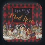 Assiettes En Carton Alice au pays des merveilles Mad Cheshire Chat<br><div class="desc">Ce nouveau design coloré est basé sur des dessins classiques d'Alice au pays des merveilles,  datant des années 1800,  montrant la fête du thé fou avec Alice,  le Chapeau Mad,  le Cheshire Cat,  le Lapin Blanc ainsi qu'une variété de personnages. De Alice au pays des merveilles par Lewis Carroll.</div>