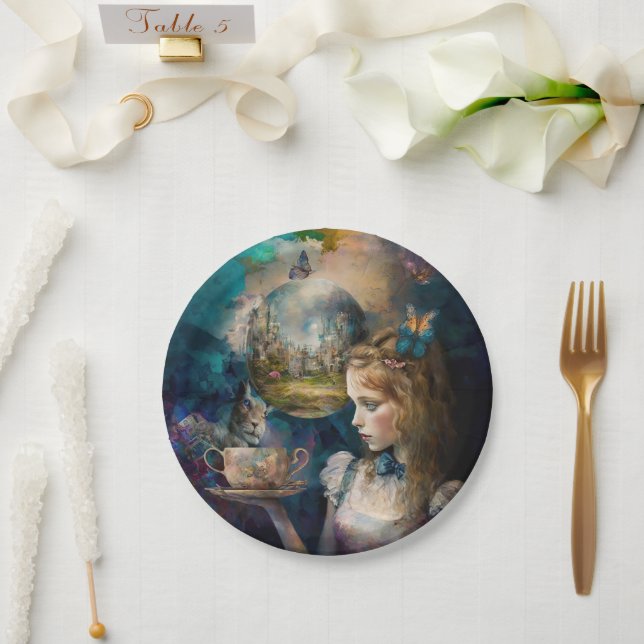 Assiettes En Carton Alice au Pays des merveilles Plaque papier (Mariage)