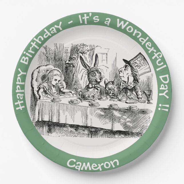Assiettes En Carton Alice au Pays des merveilles - Tea Party de Mad Ha (Devant)