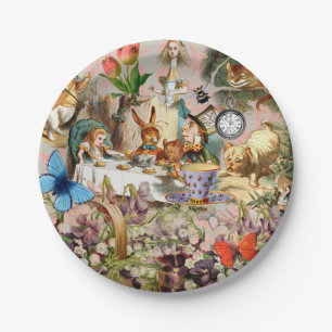 Assiettes En Carton Alice au pays des merveilles Thé dansant Art