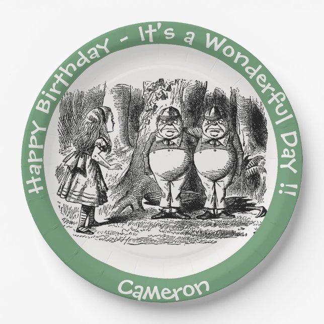 Assiettes En Carton Alice au pays des merveilles Tweedledum & Tweedled (Devant)