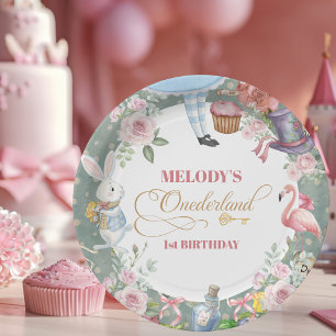 Assiettes En Carton Alice au pays des merveilles Vintage 1er anniversa