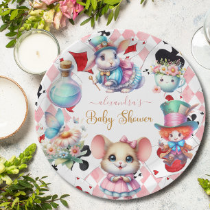 Assiettes En Carton Alice dans le Baby shower du pays des merveilles