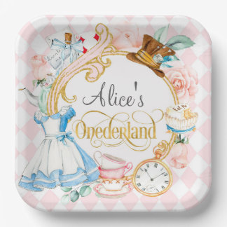 Assiettes En Carton Alice dans l'Onederland fêté de thé de haine