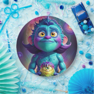 Assiettes En Carton Alien et ami de l'espace