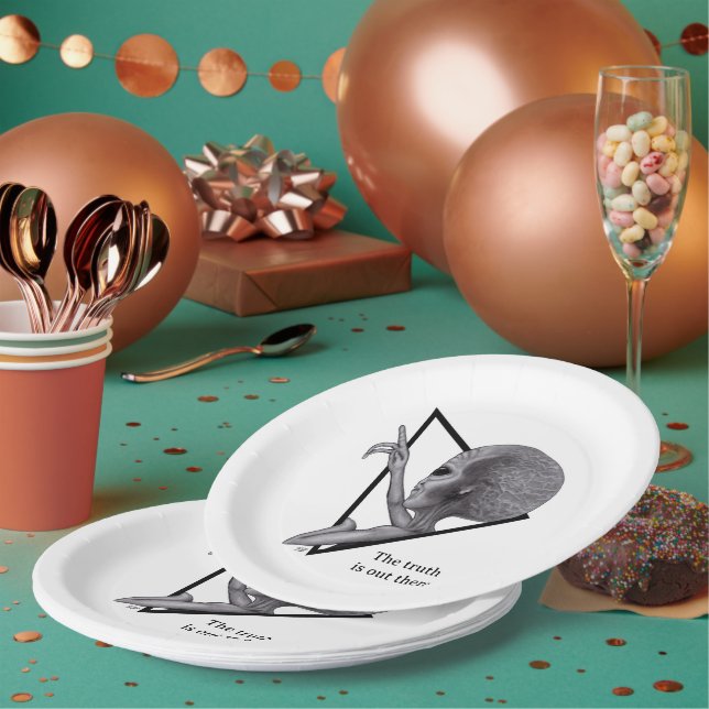 Assiettes En Carton Alien gris, la vérité est là (Multi)