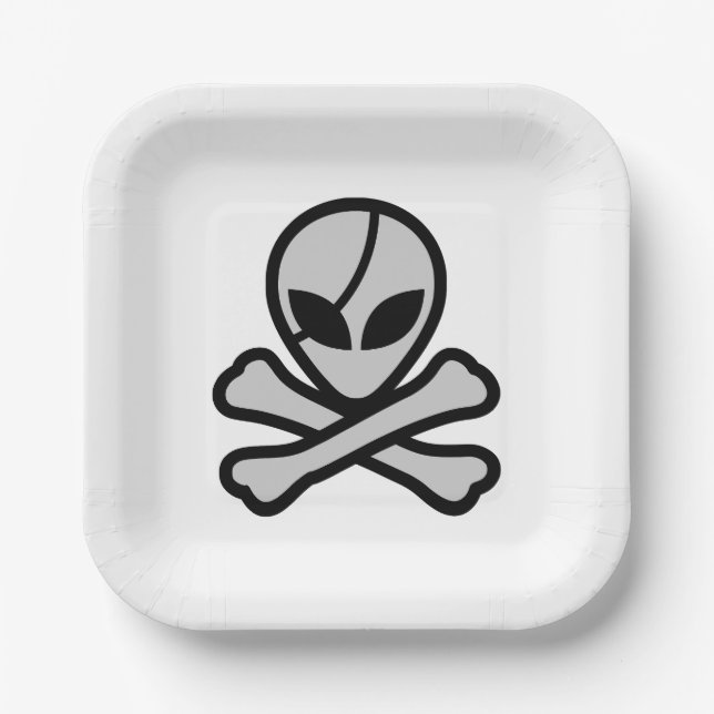 Assiettes En Carton Alien Pirate (Recto)