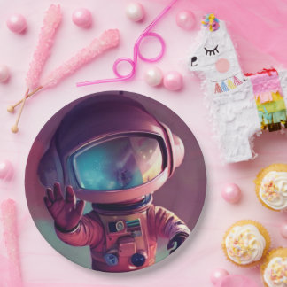 Assiettes En Carton Alien rose minuscule