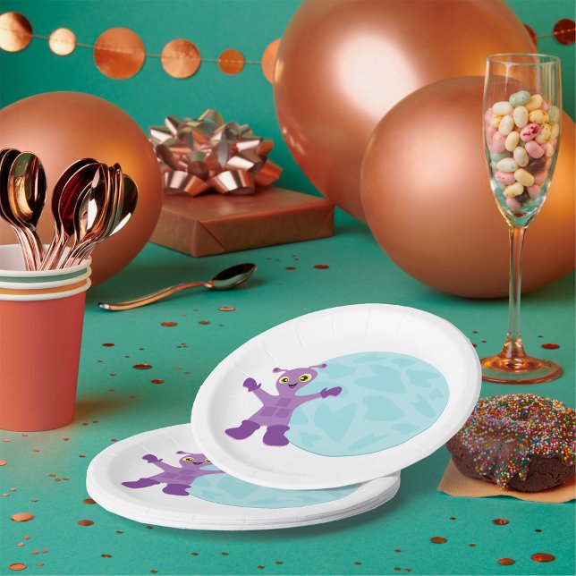 Assiettes En Carton Alien Violet (Créateur téléchargé)