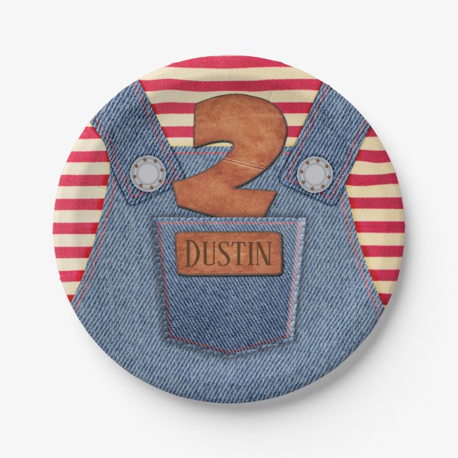 Assiettes En Carton All-Star 2e anniversaire Denim Overalls (Devant)