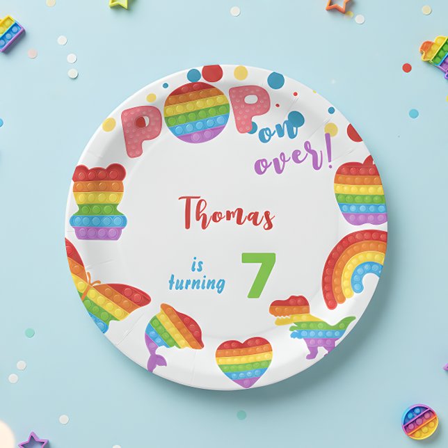 Assiettes En Carton Allez-y ! Pastel pop it anniversaire enfant (Créateur téléchargé)